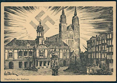 Magdeburg-Townhall-Drittes-Reich-Postkarten-I